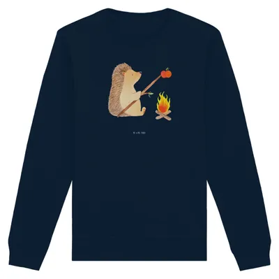 Produktbild von Mr. & Mrs. Panda Baumwoll Pullover Igel Grillen Größe M - French Navy - Geschenk, Lustige Sprüche, Sweatshirt, Spruch, Sweater, Ziele, Sinn Des Lebens, Motivation, Pulli