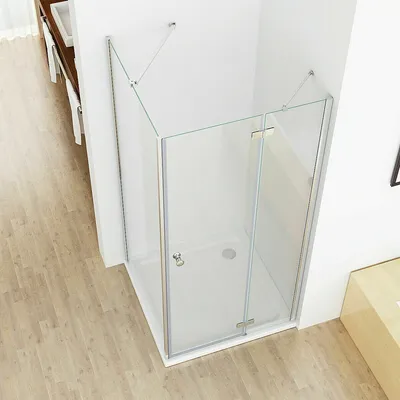 Produktbild von 75x90cm Duschkabine Eckig Dusche mit 90cm Seitenwand ESG Glas JCP
