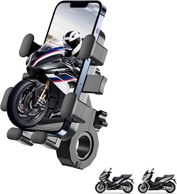 Productafbeelding van Motor Telefoonhouder - Stuur Fiets Houder - Veilig Navigeren - 360 Graden Draaibaar - 4.7-7.2 Inch - Zwart