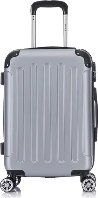 Produktbild von Flexot® F-2045 Handgepäck Bordcase Trolley Koffer Reisekoffer Hartschale Doppeltragegriff mit Zahlenschloss Gr. M Farbe Silber