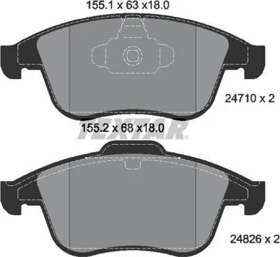 Obrázok produktu pre Predné brzdové doštičky Textar pre Renault Clio IV Megane Scenic III+Grand Scenic III