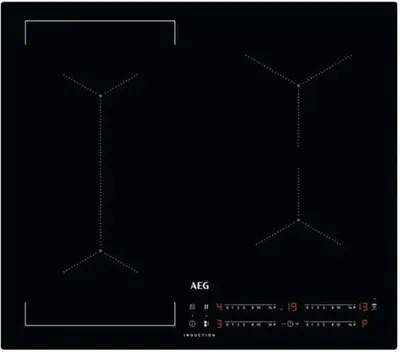Zdjęcie produktu dla AEG IKE64441IB, Czarny, Wbudowany, 60 cm, Płyta indukcyjna strefowa, Szkło, 4 stref(y)