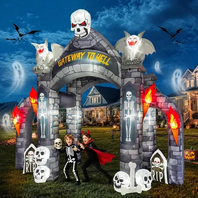 Produktbild von FT Halloween-Aufblasbarer Bogen – Aufblasbarer Spukfriedhof-Bogen