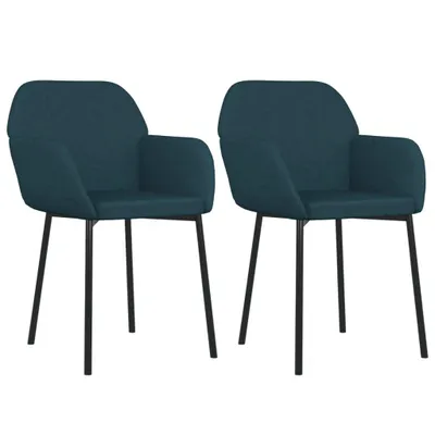 Image de Chaises à manger lot de 2 Bleu Velours