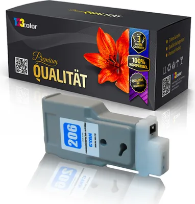 Produktbild von Kompatible Tintenpatrone für Canon imagePROGRAF IPF6400 Series imagePROGRAF IPF6450 5304B001 PFI206C Blau Cyan - Office Line Serie