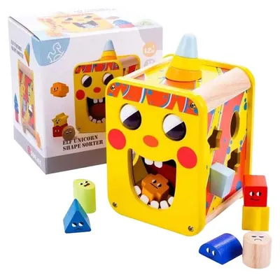 Image de Set de formes en bois Licorne, 12 pièces