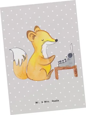 Produktbild von Mr. & Mrs. Panda Postkarte Schriftsteller Herz - Grau Pastell - Geschenk, Ansichtskarte, Blogger, Fuchs, Verlag, Grußkarte, Ansichtskarten, Postkarten, Fotokarte, Autor