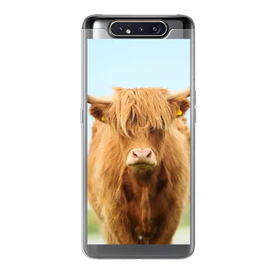Produktbild von MuchoWow® Handyhülle Schutzhülle Hülle für Samsung Galaxy A80 Schottischer Highlander - Haare - Gras Silikon Softcase Handy Hülle - Schutzdeckel