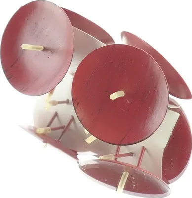 Produktbild von Adventskranzkerzenhalter Rot antik used Look Ø 6,5 cm aus Metall - 4er Set