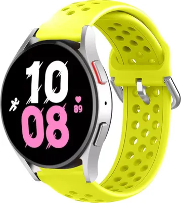 Produktbild von Strap-it Samsung Galaxy Watch 5 - 44mm Silikonarmband mit Löchern (Gelb)
