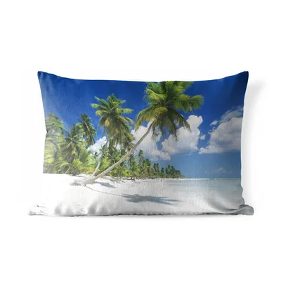 Obrázek produktu pro MuchoWow® Vnější polštář - Pláž - palma - tropická -60x40 cm- Odolnost proti povětrnostním vlivům - polštář do obývacího pokoje