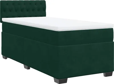 Produktbild von vidaXL Boxspringbett mit Matratze Dunkelgrün 100x200 cm Samt