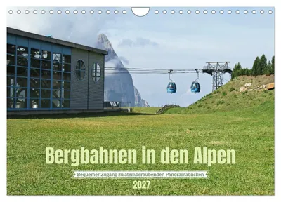 Produktbild von Bergbahnen in den Alpen (Wandkalender 2027 DIN A4 quer), CALVENDO Monatskalender
