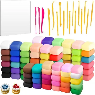 Lufttrocknende Knete Set 100 Farben mit Werkzeug für Kinder DIY