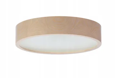 Produktbild von STOLARNIA PIKA Schlafzimmerlampe - Runde Holz Deckenlapme Nabucco 2xE27 (∅37 cm) - Modern Grau-Braun Deckenleuchte für, Wohnzimmer, Flur, Küche