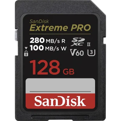 Image de SanDisk SDSDXEP-128G-GN4IN, 128 Go, SDXC, classe 10, UHS-II, 280 Mo/s, 100 Mo/s