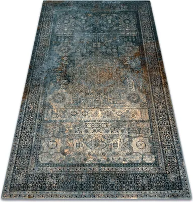 Produktbild von Wollteppich OMEGA Mamluk Vintage, Rosette Dunkelblau Blau 300x400 cm