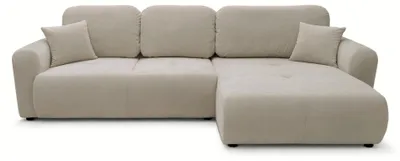 Produktbild von Selsey Olido - L-Form Eckschlafsofa mit Bettkasten, beiger Velours