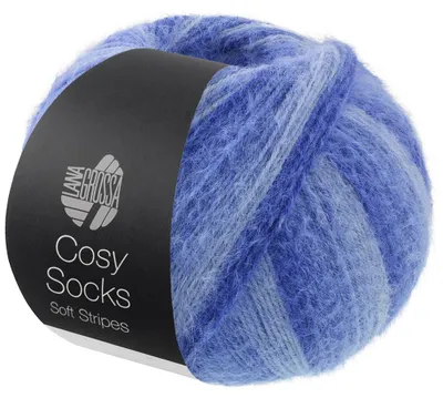 Produktbild von Lana Grossa - Cosy Socks Soft Stripes 0109 hellblau himmelblau blau marine