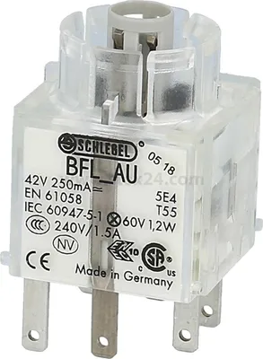 Produktbild von Georg Schlegel Leucht-Schaltkontaktgeber, 1Ö + 1S Kontaktgeber BF, beleuchtbar Flachstecker 2,8mm x 0,8mm - 1 Stück