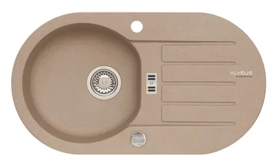 Produktbild von Alveus Niagara - Granit-Spüle, 775x435 mm, mit Ablaufbedienung, beige 1076859