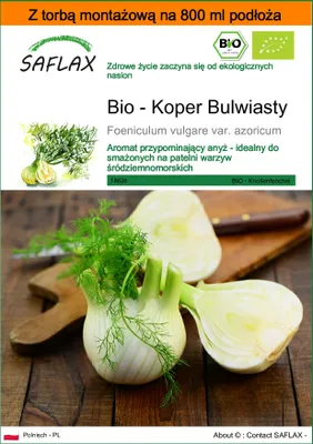 Zdjęcie produktu dla SAFLAX - Garden in the bag - Bio - Koper Bulwiasty - 100 Nasiona - Z podłożem uprawowym w praktycznej, samorozkładającej się torbie - Foeniculum vulgare var. azoricum