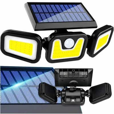 Produktbild von Solarleuchte LED 3-fach, Bewegungsmelder, Dämmerungssensor, IP65, 500 lm, Gartenleuchte Außen