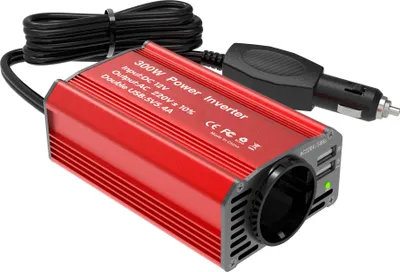 Produktbild von Auto-Inverter, AC 220V Ausgang, Dual-USB-Ladeanschlüsse, Rot