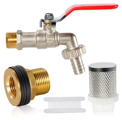 Produktbild von Kugelhahn Wasserhahn 1/2 " Kugelauslaufhahn mit Gartenschlauchgewinde und Ventilschlauchanschluss aus Messing mit Lochöffnungsfilter