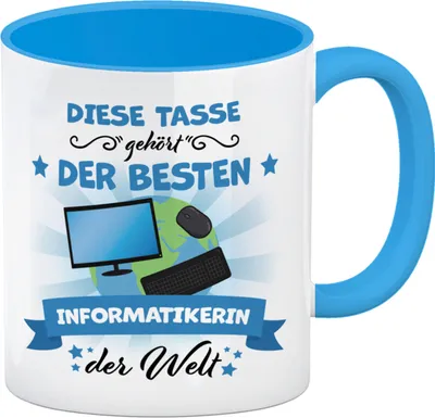 Produktbild von Beste Informatikerin der Welt Kaffeebecher Hellblau