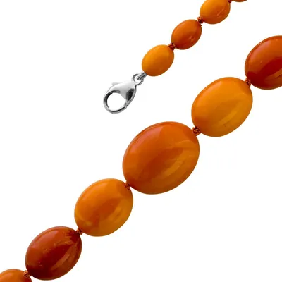 Produktbild von Bernsteinkette Butterscotch Bernsteine honiggelb Antikschmuck 73