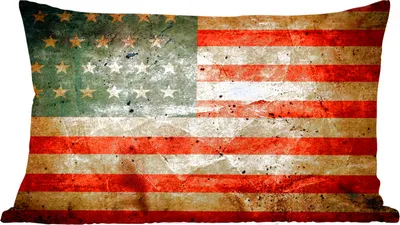 Produktbild von MuchoWow® Zierkissen Sofakissen Wohnzimmer Dekokissen 60x40 cm Flagge - Vintage - USA - Kopfkissen - Polster mit Foto