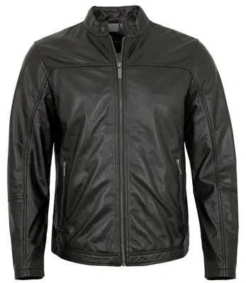 Produktbild von Bugatti - Herren Lederjacke Lammnappa schwarz : 58