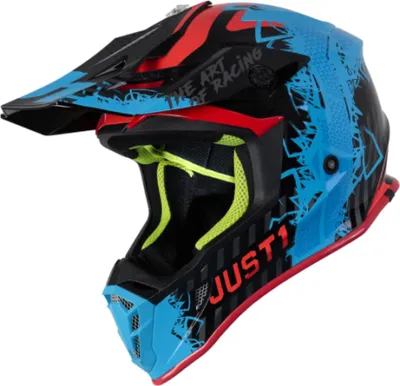 Image de Casque moto JUST1 J38 MASK bleu/rouge/noir L
