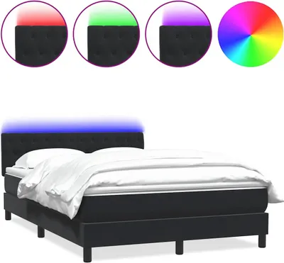 Obrázok produktu pre Posteľný rám boxspring s matracom a LED čierny 160x210 cm zamat