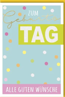 Produktbild von Geburtstag - Glückwunschkarte im Format 11,5 x 17 cm mit Umschlag