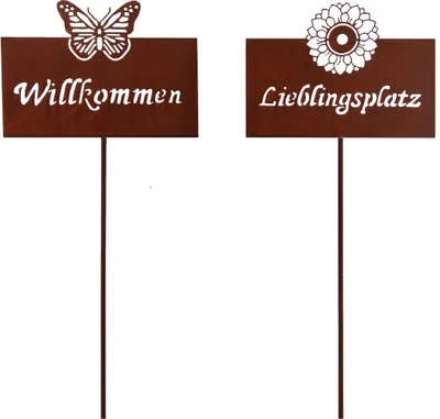 Produktbild von TrendLine Gartenstecker Metall Willkommen/Lieblingsplatz 115 cm rusty