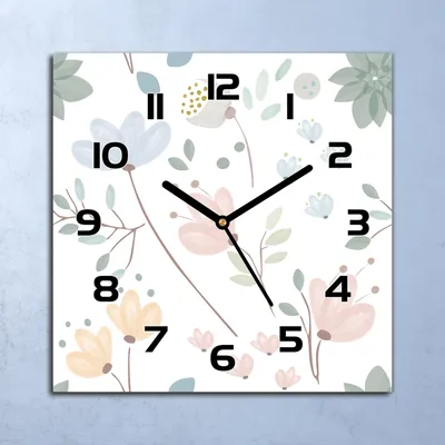 Produktbild von Wanduhr Echt-Glas-Küchenuhr Frühlingsfeldblumen Quarz 30x30 Deko Bilder