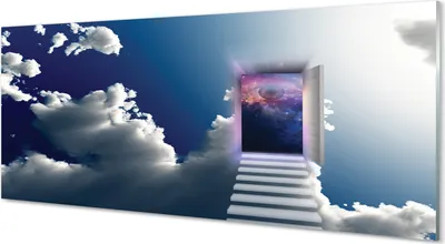 Produktbild von Glasbilder 125x50 Wandkunst Sky Treppe Auge