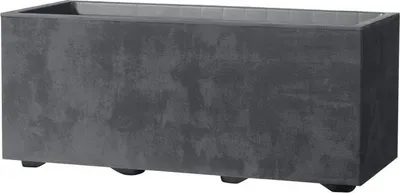 Image de Jardinière Muret Millennium R, 59x25xH25 cm, Anthracite, 26 L, Réservoir d'eau, Recyclée & Recyclable