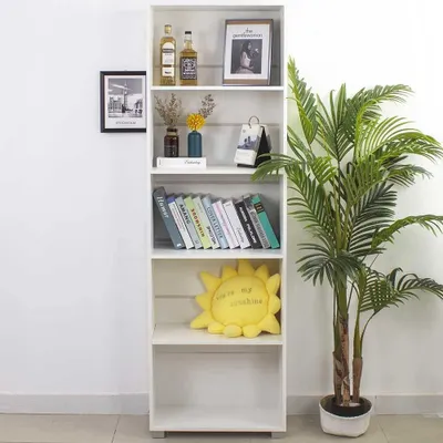 Bücherregal mit 5 Böden, Weiß, 60x31x190 cm, MDF