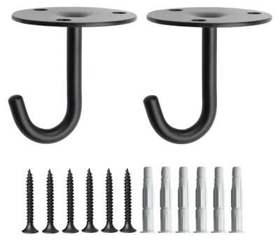 Pflanzhaken 2er-Set, schwarz, Edelstahl, für Balkon & Decke