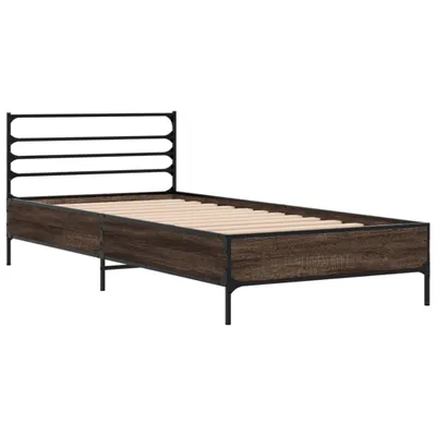 Produktbild von Bettgestell Braun Eichen-Optik 90x200 cm Holzwerkstoff Metall