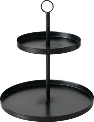 Obrázek produktu pro BOLTZE Etagere Samina (Farbe Schwarz, aus Metall lackiert, 2-Stöckig)