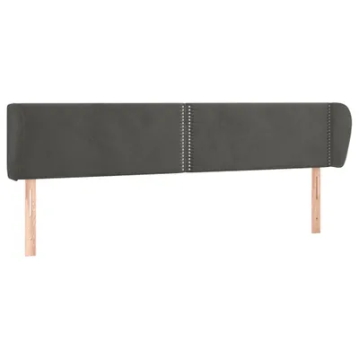 Produktbild von Kopfteil mit Ohren Dunkelgrau 163x23x78/88 cm Samt
