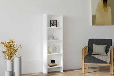 Zdjęcie produktu dla Skye Decor, Barkın - White, regał na książki, biały, 40 x 150 x 19,6 cm