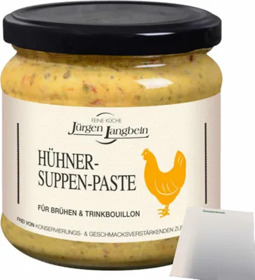 Produktbild von Jürgen Langbein Hühner Suppenpaste (400g Glas) + usy Block