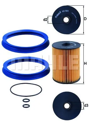 Produktbild von Kraftstofffilter KNECHT KX 503D für MINI Schrägheck (R56) Filtereinsatz