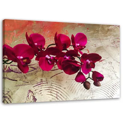 Produktbild von Leinwandbild rote orchideen 120x80 cm Feeby rosa wandbild bereit zum aufhängen