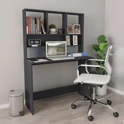 Produktbild von Möbel Schreibtisch mit Regalen Grau 110x45x157 cm Holzwerkstoff - Computertisch 800389